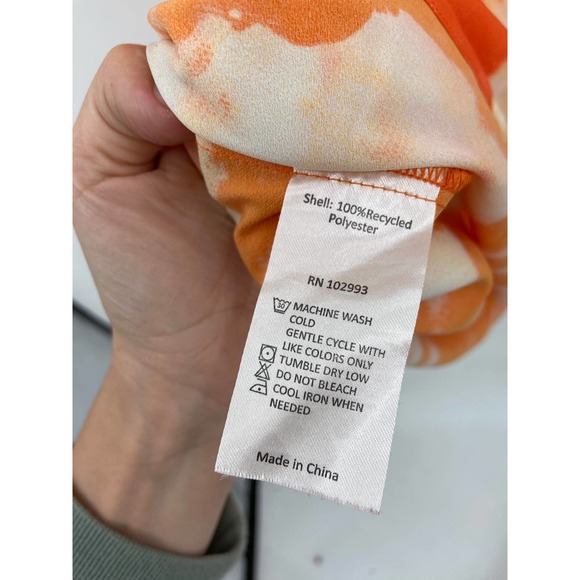 Thakoon Collective Orange Tie Dye Print Fit & Flare Mini Shirt Dress Size 2 - Picture 6 of 6